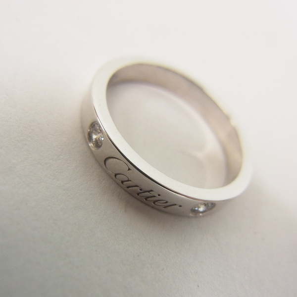 実際に弊社で買取させて頂いたCartier/カルティエ PT950/ダイヤモンド2石 エングレーブドリング #49 総重量 4.6ｇ/9号