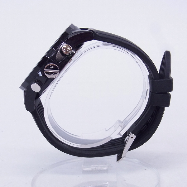 実際に弊社で買取させて頂いたARMANI EXCHANGE/アルマーニエクスチェンジ 腕時計 オールブラック/ラバーベルト/SS AX1326の画像 1枚目