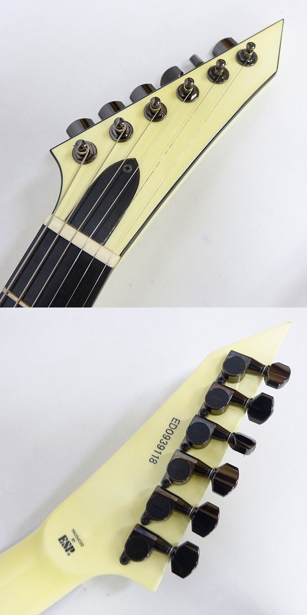 実際に弊社で買取させて頂いた★Edwards/エドワーズ KRV 120TM ホワイト ランディV タイプ エレキギターの画像 1枚目