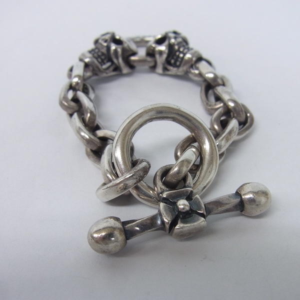 実際に弊社で買取させて頂いた【ギャラ付】TRAVIS WALKER/トラヴィスワーカー LTD 2スカル スムースリンク　ブレスレットの画像 2枚目