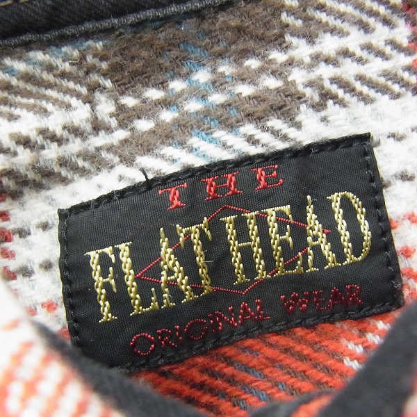 実際に弊社で買取させて頂いたFLAT HEAD/フラットヘッド チェック ネルシャツ レッド×ブルー 34の画像 2枚目