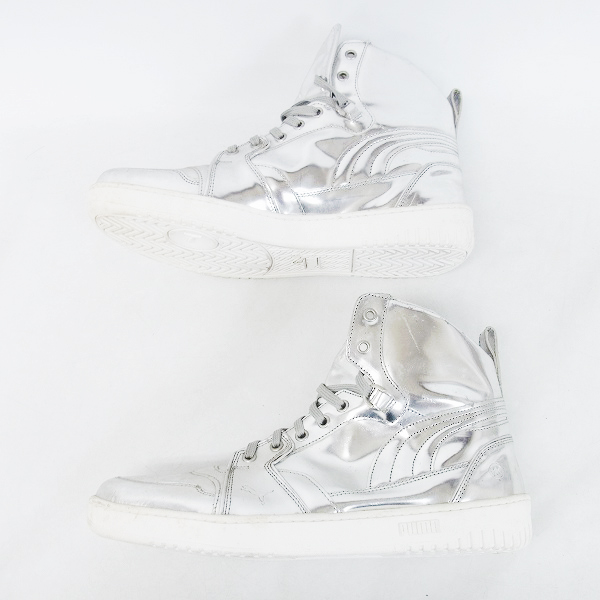 実際に弊社で買取させて頂いたPUMA×NEIL BARRETT/プーマ×ニールバレット コラボ ハイカットスニーカー シルバー 346013-04/28の画像 3枚目