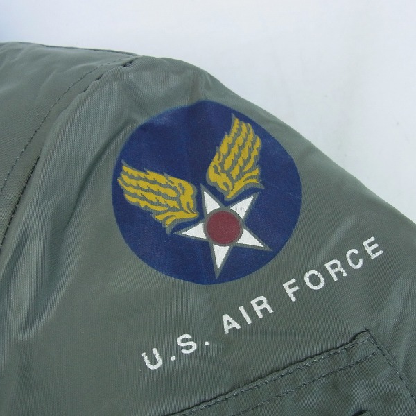 実際に弊社で買取させて頂いたALPHA INDUSTRIES/アルファインダストリーズ U.S. AIR FORCE フライトジャケット B-15D カーキ 40の画像 5枚目