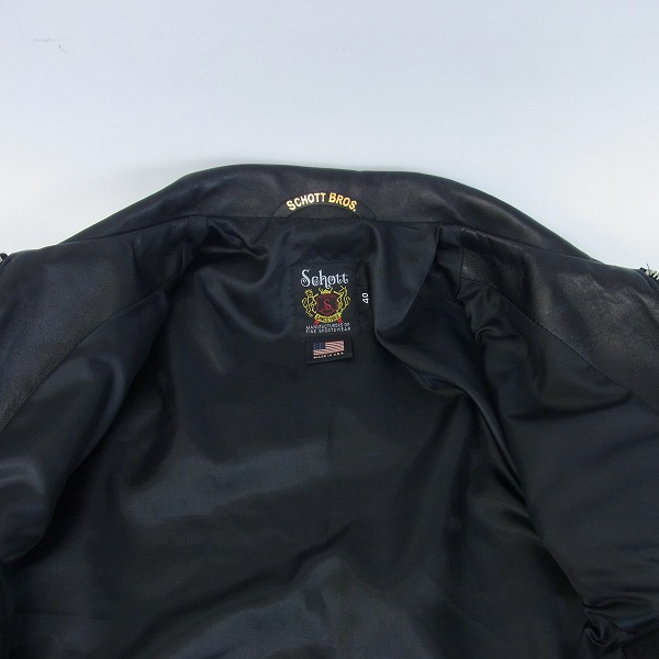 Schott×STUSSY シングルライダースジャケット 40