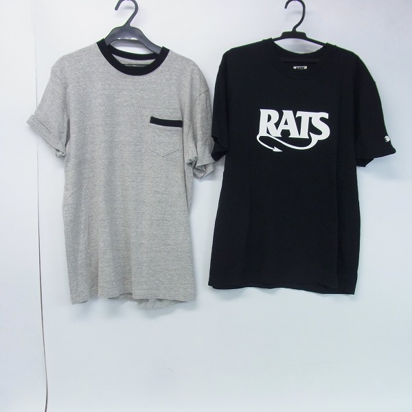 実際に弊社で買取させて頂いたRATS/ラッツ ロゴプリント/胸ポケット S/S ハーフスリーブ/半袖 カットソー/Tシャツ 2点セット