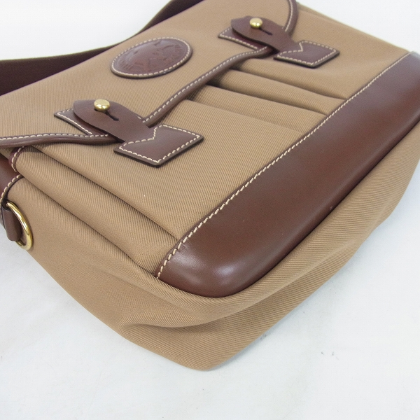 実際に弊社で買取させて頂いたHUNTING WORLD/ハンティングワールド キャンバス×レザー ショルダーバッグの画像 3枚目