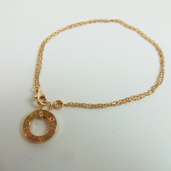 実際に弊社で買取させて頂いた【欠品有り】Cartier/カルティエ 750PG ダイヤ ラブサークル ネックレス