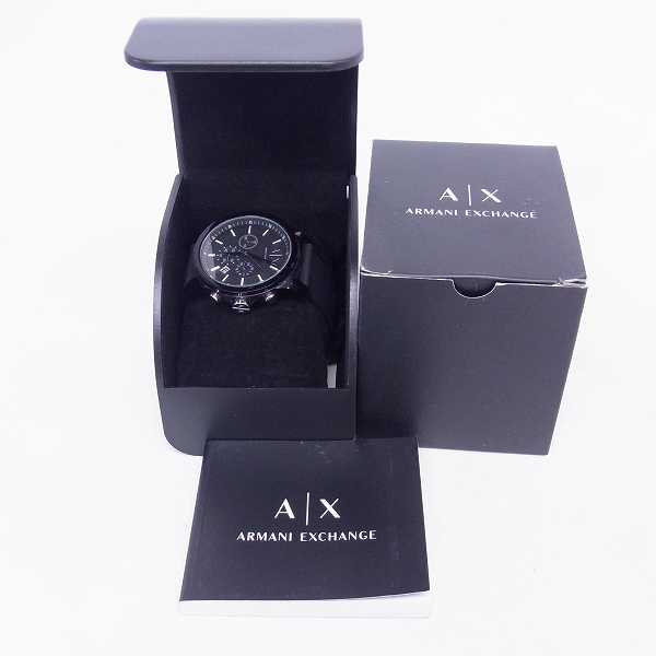 実際に弊社で買取させて頂いたARMANI EXCHANGE/アルマーニエクスチェンジ 腕時計 オールブラック/ラバーベルト/SS AX1326の画像 5枚目