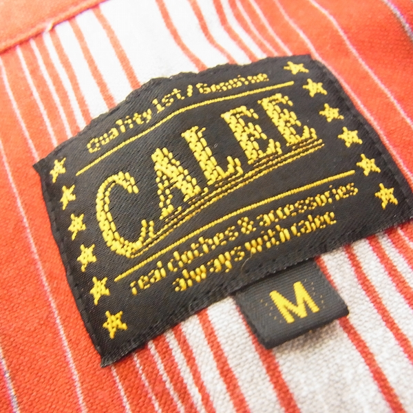 実際に弊社で買取させて頂いたCALEE/キャリー ストライプ半袖シャツ/ボーリングシャツ/Mの画像 2枚目