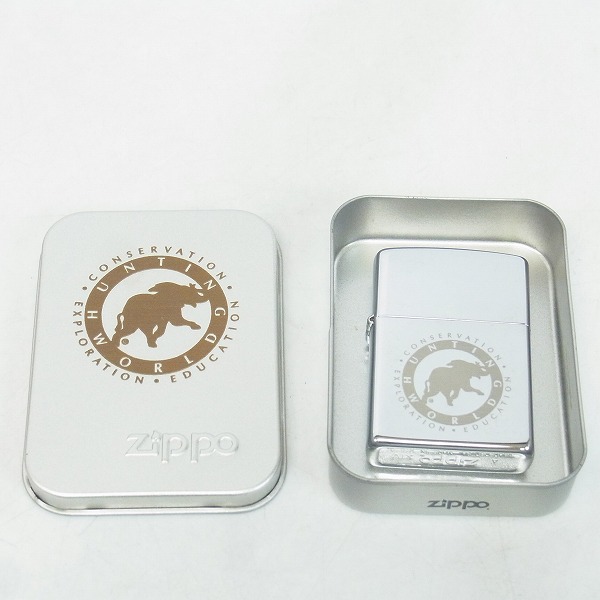 実際に弊社で買取させて頂いたZIPPO/ジッポー HUNTING WORLD/ハンティングワールド 鏡面仕上げ/1998年製の画像 6枚目