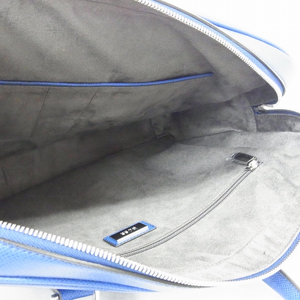 実際に弊社で買取させて頂いたHUGO BOSS/ヒューゴボス 2WAY レザーブリーフケース/ショルダーバッグ ブルー 50311731の画像 5枚目