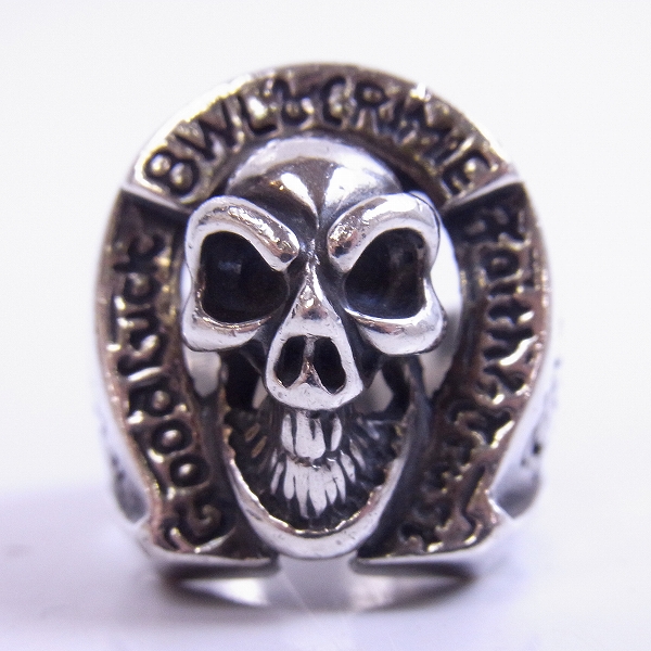 実際に弊社で買取させて頂いたBWL×CRIMIE/ビルウォールレザー×クライミー スカルホースシュー　リング 20.5号の画像 1枚目