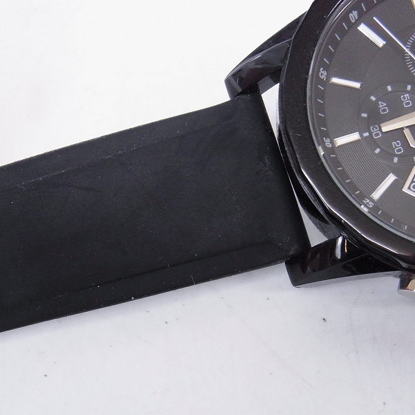 実際に弊社で買取させて頂いたARMANI EXCHANGE/アルマーニエクスチェンジ 腕時計 オールブラック/ラバーベルト/SS AX1326の画像 4枚目