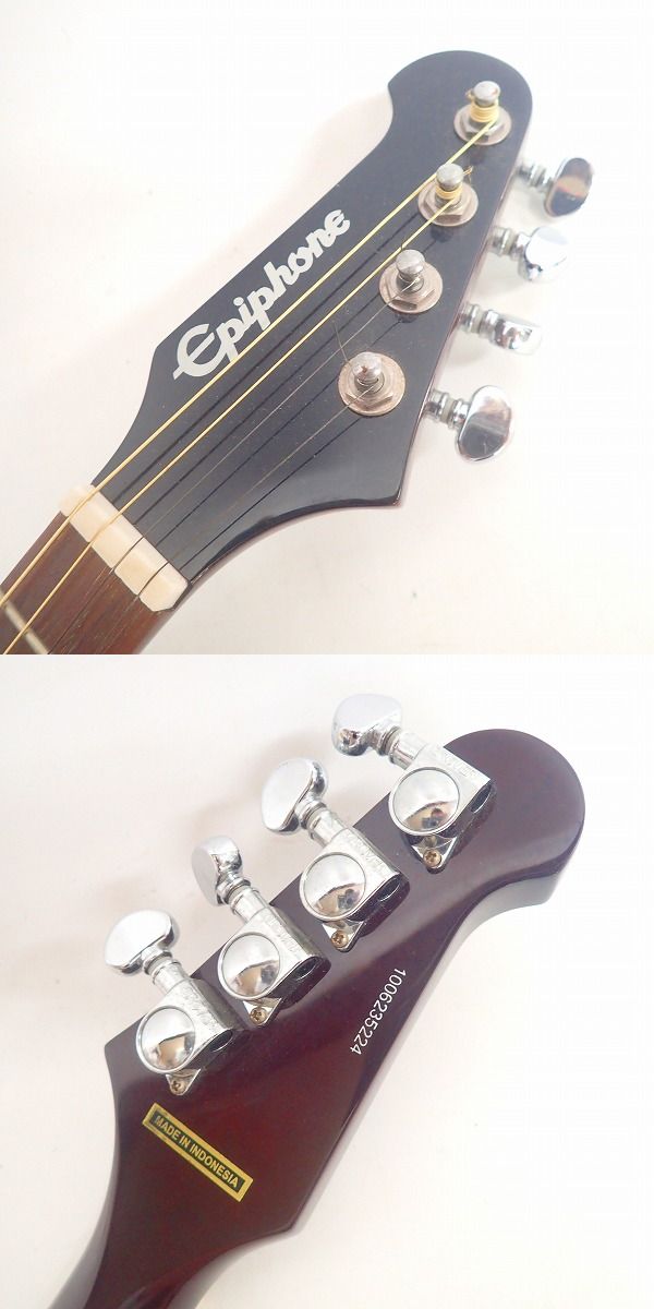 実際に弊社で買取させて頂いた【型番不明】Epiphone/エピフォン Mandobird 4弦 エレクトリック マンドリンの画像 1枚目