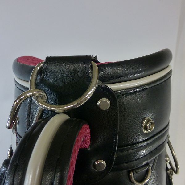 実際に弊社で買取させて頂いたLe coq sportif/ルコック レディースキャディバッグ QQL1066 8.5型(46インチ対応) ブラック/ピンクの画像 4枚目