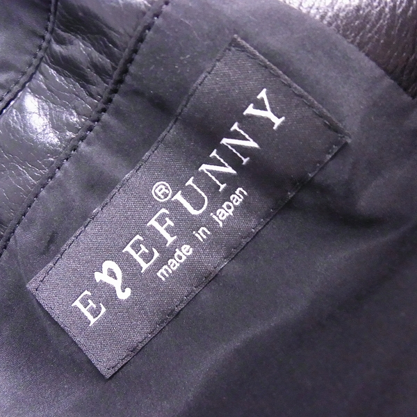 実際に弊社で買取させて頂いたEYEFUNNY/アイファニー USED加工 シルバー925 ジップ/裏地シルク 襟クロコ ホースレザー ジャケット/Sの画像 3枚目