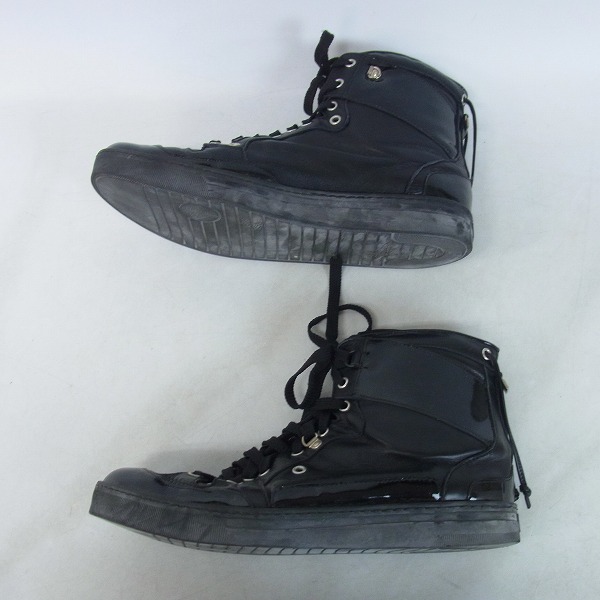 実際に弊社で買取させて頂いたKRIS VAN ASSCHE/クリスヴァンアッシュ レザー ハイカットスニーカー/43の画像 3枚目