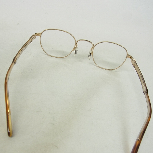 実際に弊社で買取させて頂いたOLIVER PEOPLES/オリバーピープルズ  Emil ボストンスタイル 眼鏡/メガネフレーム ゴールドの画像 3枚目