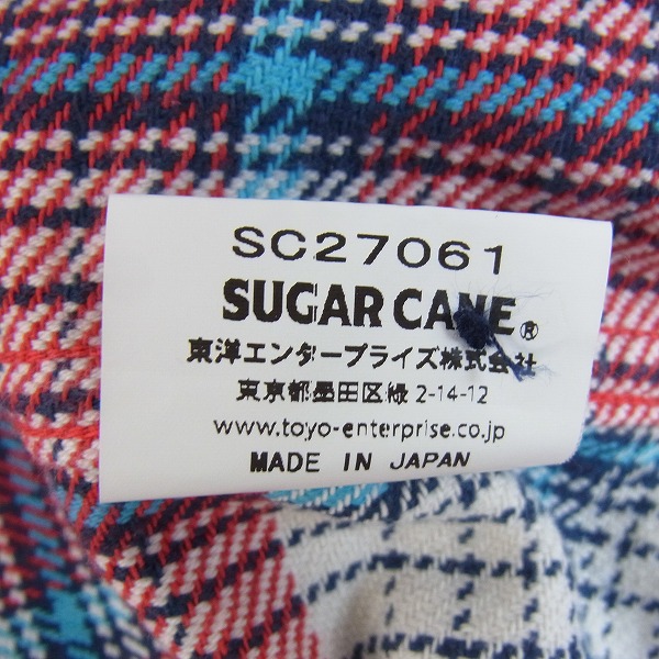 実際に弊社で買取させて頂いたSUGAR CANE/シュガーケーン チェック柄 ネルシャツ Mの画像 4枚目