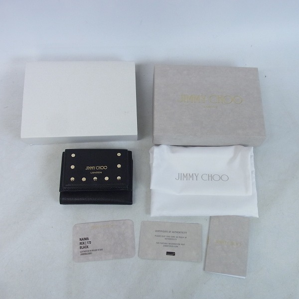 実際に弊社で買取させて頂いたJIMMY CHOO/ジミーチュウ 三つ折り レザー スタッズ 財布/ウォレットの画像 5枚目