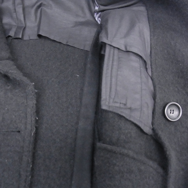 実際に弊社で買取させて頂いたjunhashimoto/ジュンハシモト ウール100% ブランケットダブルコート/4の画像 6枚目