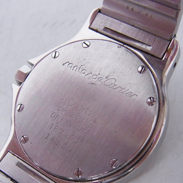 実際に弊社で買取させて頂いた【動作未確認/ギャラ付】CARTIER/カルティエ サントス オクタゴン クオーツ腕時計/187902の画像 3枚目