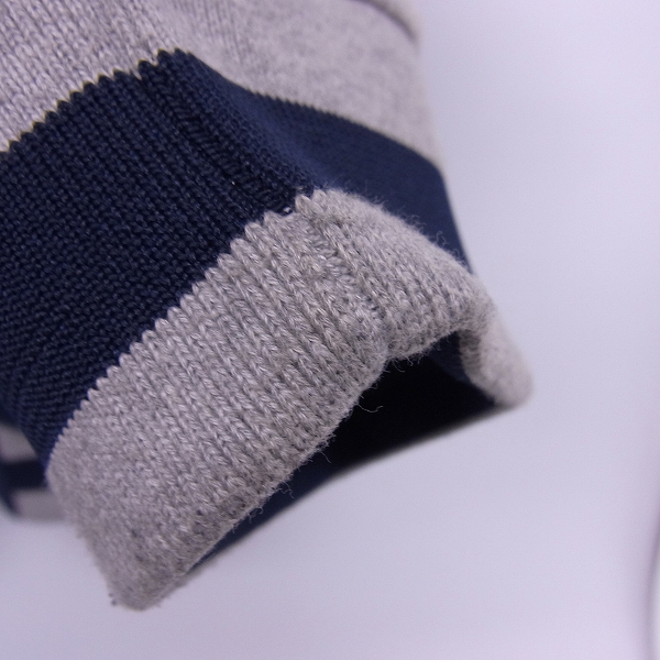 実際に弊社で買取させて頂いたMAISON KITSUNE/メゾンキツネ バック刺繍ブルゾン スタジャン ネイビー×グレー/XLの画像 6枚目