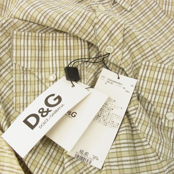 実際に弊社で買取させて頂いたD&G/ドルチェ&ガッバーナ チェック ウエスタンシャツ 44の画像 9枚目