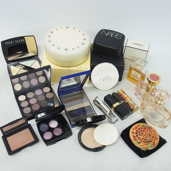 実際に弊社で買取させて頂いた【観賞用】BVLGARI/NARS/CHANEL 他 香水/ファンデーション/パウダー/アイシャドウ 15点↑セット