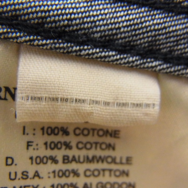 実際に弊社で買取させて頂いたDIESEL BLACK GOLD/ディーゼル ブラック ゴールド　デニムシャツ/46の画像 5枚目