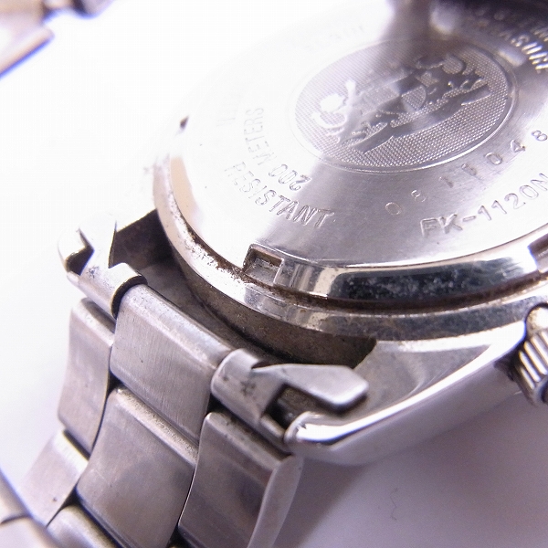 実際に弊社で買取させて頂いたELGIN/エルジン クオーツ腕時計 クロノグラフ/200ｍ FK-1120N-SL【動作未確認】の画像 4枚目
