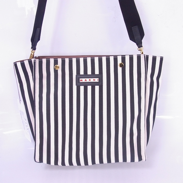 実際に弊社で買取させて頂いたMARNI/マルニ 17SS VOILE 2wayショッピングバッグ キャンバス/ストライプ柄
