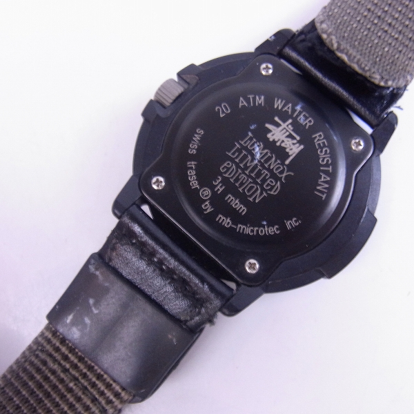 実際に弊社で買取させて頂いたLUMINOX×STUSSY/ルミノックス×ステューシー 限定ネイビーシール ダイブウォッチ 【動作未確認】の画像 4枚目