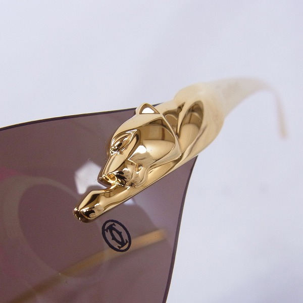 実際に弊社で買取させて頂いたCARTIER/カルティエ 110 ゴールドフレーム パンサー サングラス の画像 7枚目