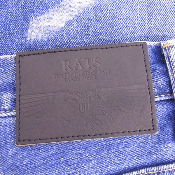 実際に弊社で買取させて頂いたRATS/ラッツ ダメージ加工デニムパンツ インディゴ 17’RD-0411/XLの画像 2枚目