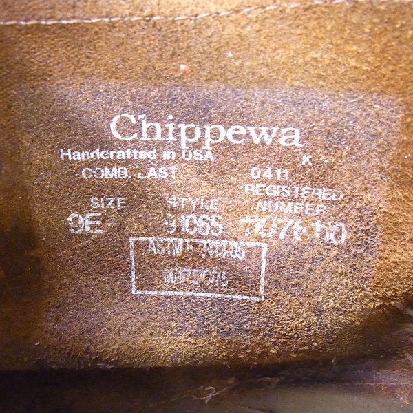 実際に弊社で買取させて頂いたCHIPPEWA/チペワ ショートエンジニアブーツ 91065/9Eの画像 5枚目