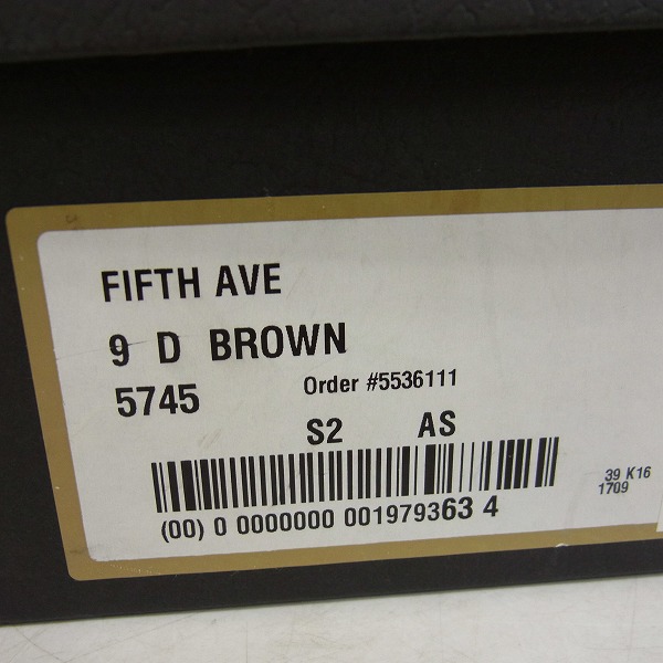 実際に弊社で買取させて頂いたAllen Edmods/アレン エドモンズ 5745  FIFTH AVENUE キャップトウ レザーシューズ 9Dの画像 8枚目