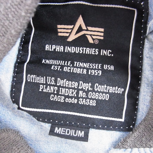 実際に弊社で買取させて頂いたALPHA INDUSTRIES/アルファ デニムジャケット/ブルゾン M【SAMPLE品】の画像 2枚目