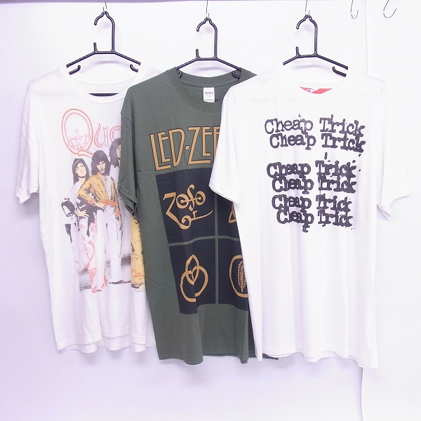 実際に弊社で買取させて頂いたQueen/レッドツェッペリン/チープトリック バンドTシャツ 3点セット