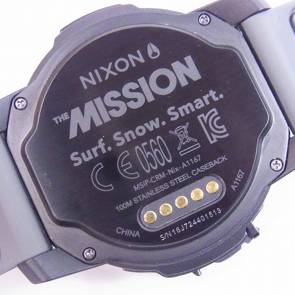 実際に弊社で買取させて頂いたNIXON/ニクソン The Mission/ミッション スマートウォッチ オールブラック A1167-001 の画像 4枚目