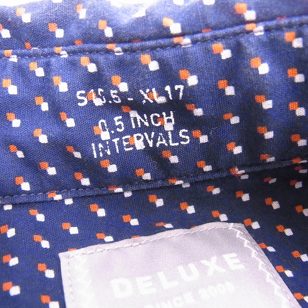 実際に弊社で買取させて頂いたDELUXE/デラックス スクエアドット半袖ボタンダウンシャツ/Lの画像 3枚目