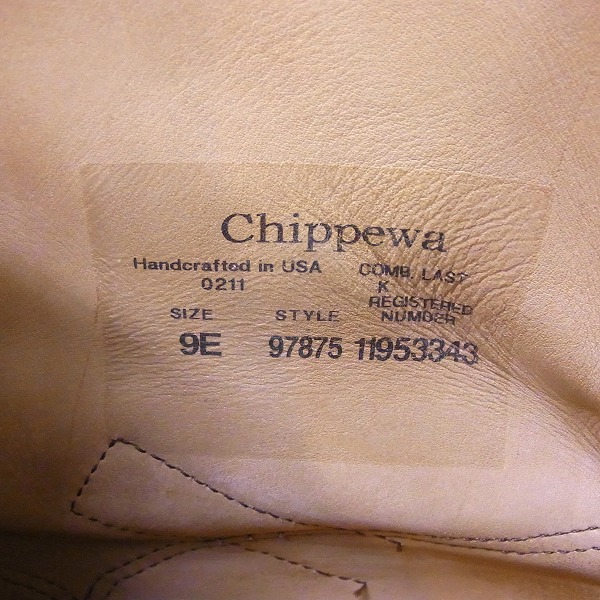 実際に弊社で買取させて頂いたCHIPPEWA/チペワ ショート モック エンジニア ブーツ 97875/9Eの画像 5枚目