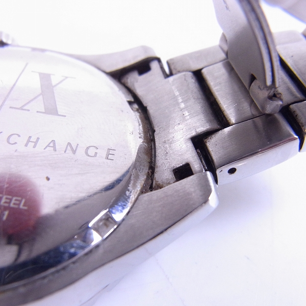 実際に弊社で買取させて頂いたARMANI EXCHANGE/アルマーニエクスチェンジ シルバーステンレススチールクォーツ腕時計/AX1708の画像 4枚目