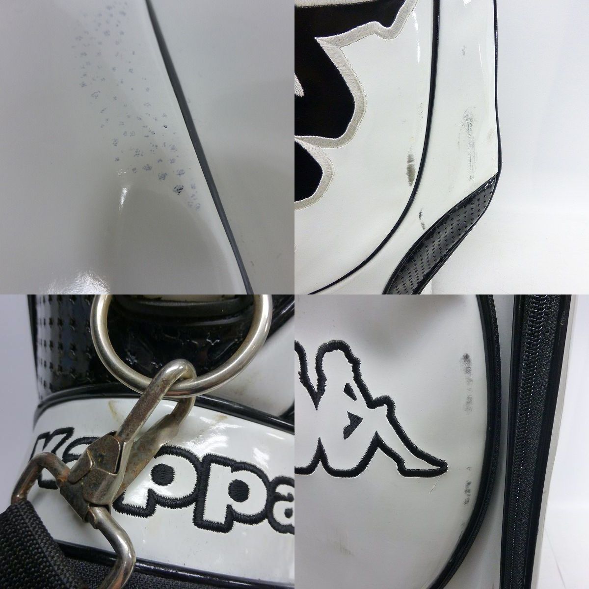 実際に弊社で買取させて頂いたKappa/カッパ キャディバッグ KG118AZ12 9型(46インチ対応) ホワイトの画像 8枚目