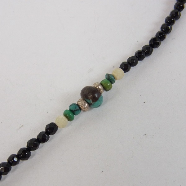 実際に弊社で買取させて頂いたDEAL DESIGN/ディールデザイン K10フェザートップ付き ターコイズビーズネックレスの画像 5枚目