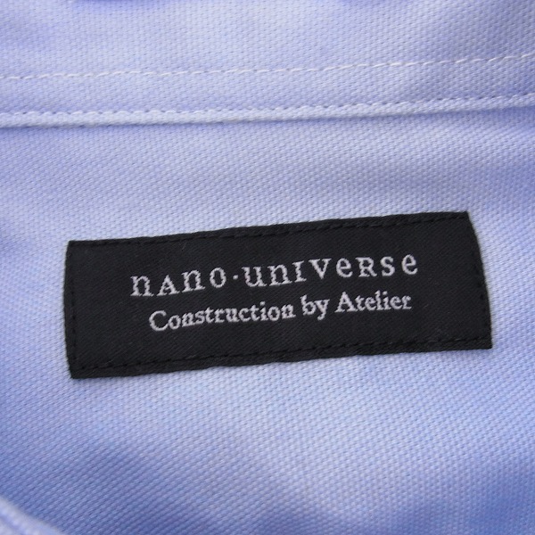 実際に弊社で買取させて頂いた【未使用】nano universe/ナノユニバース ホリゾンタルカラー長袖シャツ サックス Lの画像 2枚目