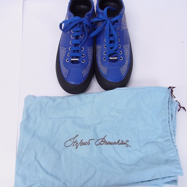 実際に弊社で買取させて頂いたJIMMY CHOO/ジミーチュウ マイクロスタッズ スニーカー ブルー/43の画像 7枚目