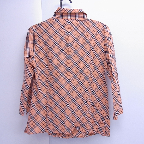 実際に弊社で買取させて頂いたBURBERRY BLUE LABEL/バーバリーブルーレーベル 切り替えチェック/長袖シャツ ピンク 40の画像 1枚目