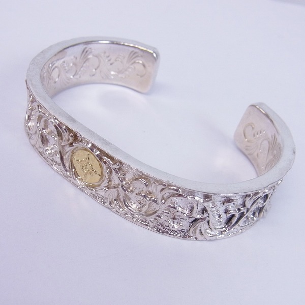 ファーストアローズ唐草彫K18メタル付きブレスレット