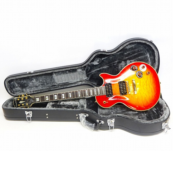 実際に弊社で買取させて頂いた★Epiphone/エピフォン Les Paul Custom Prophecy Plus Heritage Cherry Sunburst エレキギター ハードケース付の画像 0枚目